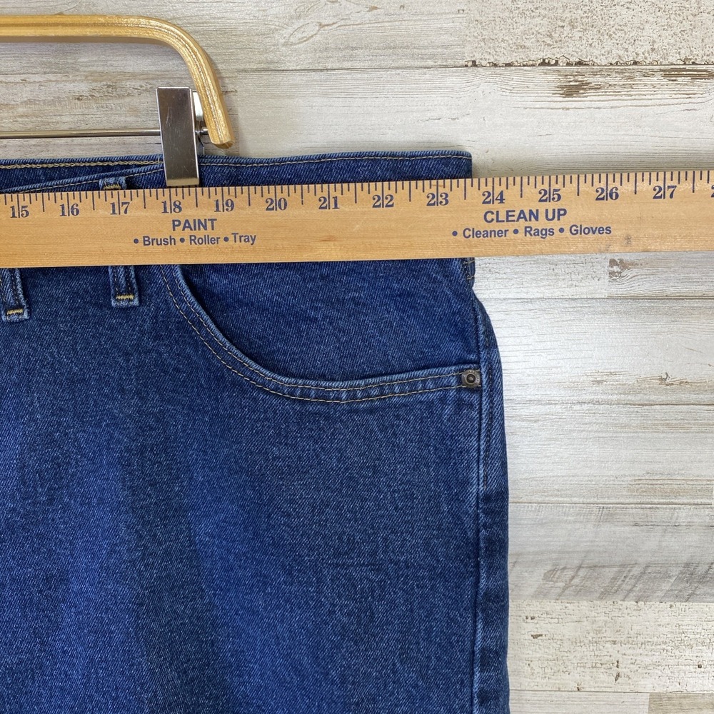 Wrangler Jean Shorts Men 46x9.5"Blue Denim Medium Wash Western Jorts Stretch - Picture 8 of 10